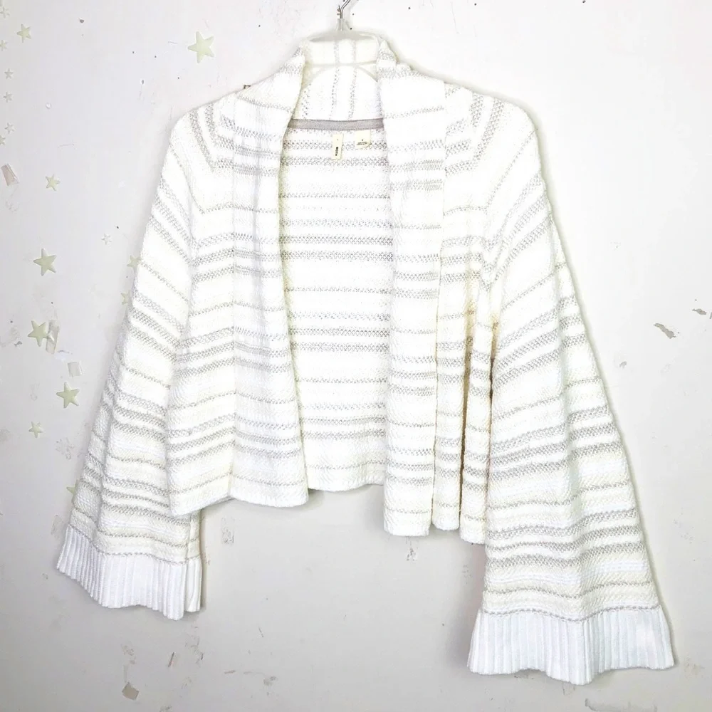 Anthropologie small Moth Mahalia beige knit kimono cardigan sweater